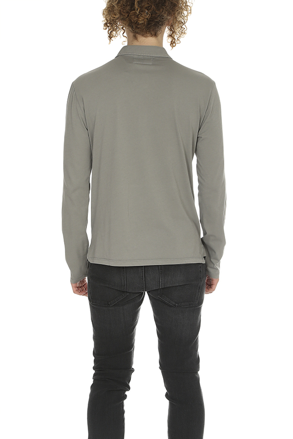 Officine Generale LS Polo Top - Greystone Officine Generale LS Polo Top - Greystone
