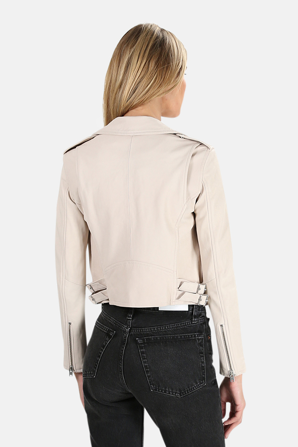 ivory leather jacket