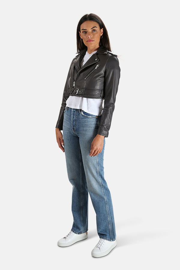 iro cropped leather jacket