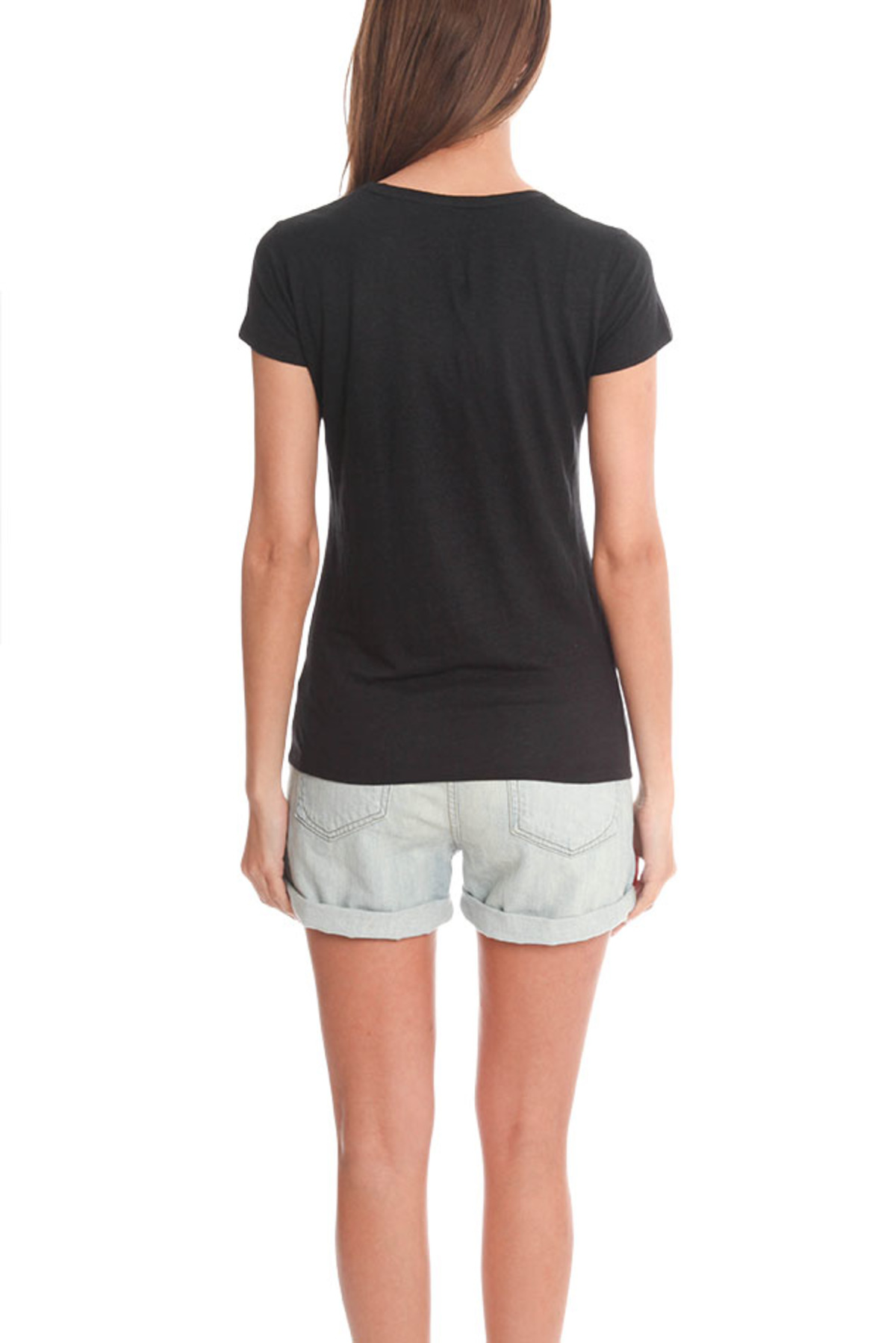 Majestic Filatures Linen Stretch Scoop Classic T-Shirt - Black - Image 3 of 4