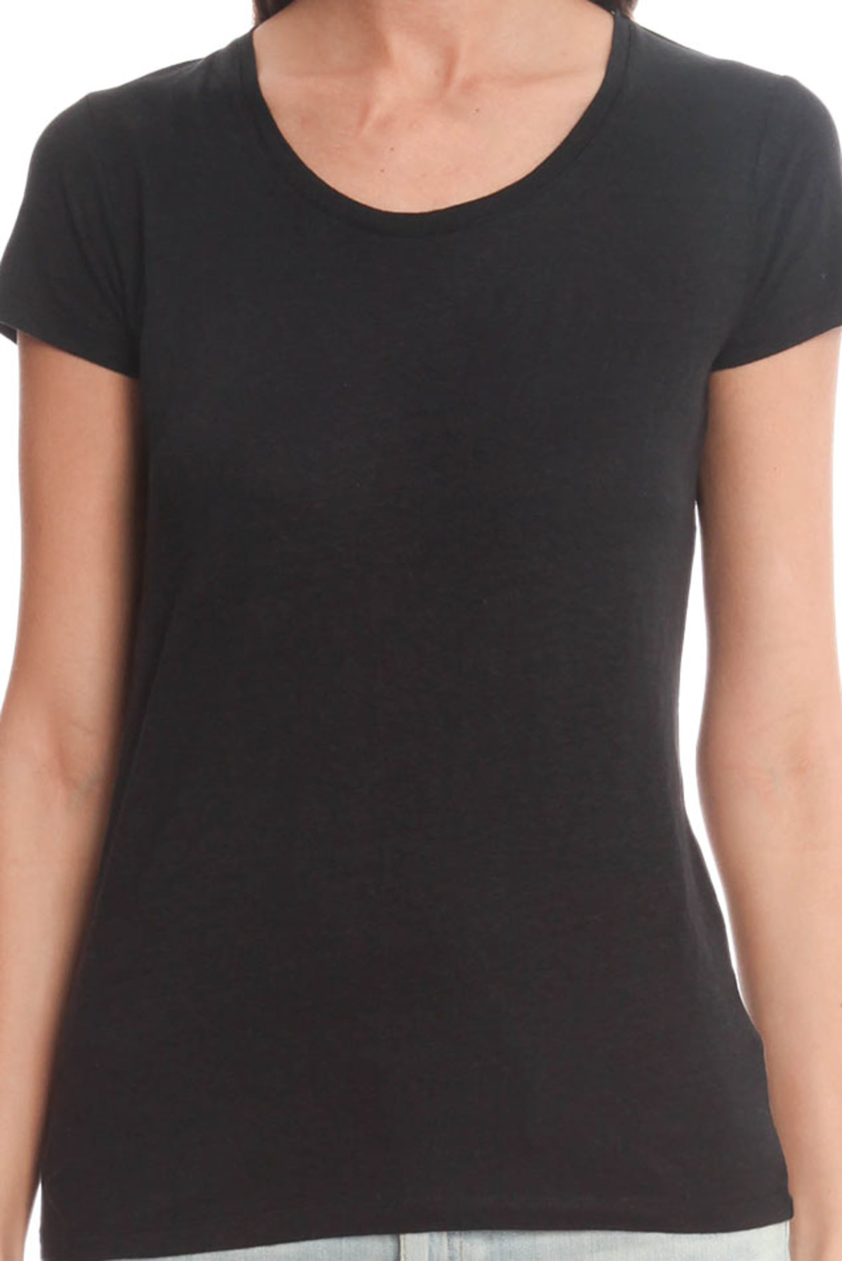 Majestic Filatures Linen Stretch Scoop Classic T-Shirt - Black - Image 4 of 4
