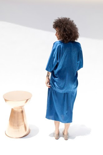 Miranda Bennett Muse Top Silk Charmeuse in Indigo Miranda Bennett Muse Top Silk Charmeuse in Indigo