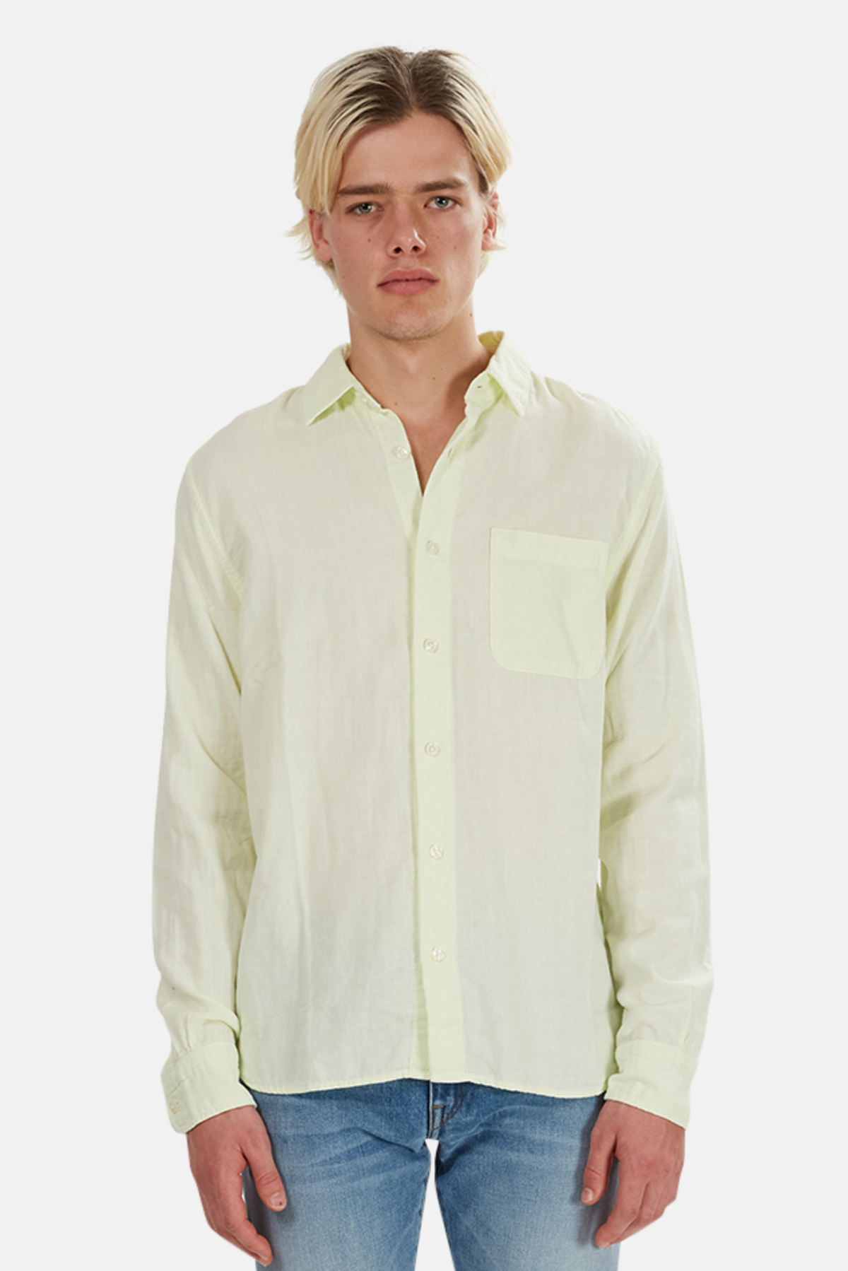 Kato The Ripper Slim French Seam Shirt - lemon Yellow | Garmentory