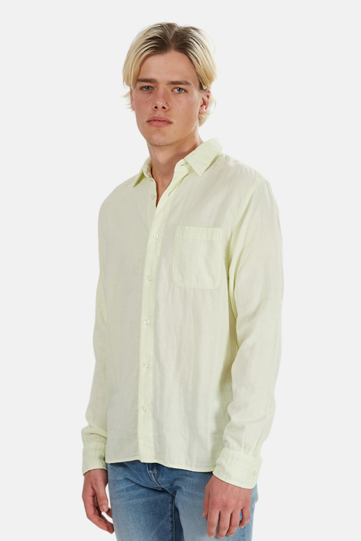 Kato The Ripper Slim French Seam Shirt - lemon Yellow | Garmentory