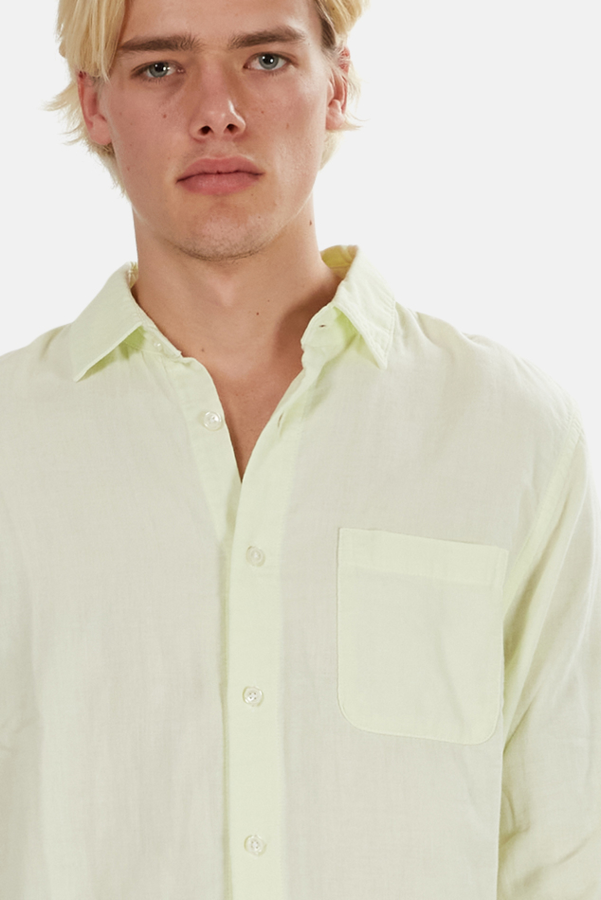 Kato The Ripper Slim French Seam Shirt - lemon Yellow | Garmentory