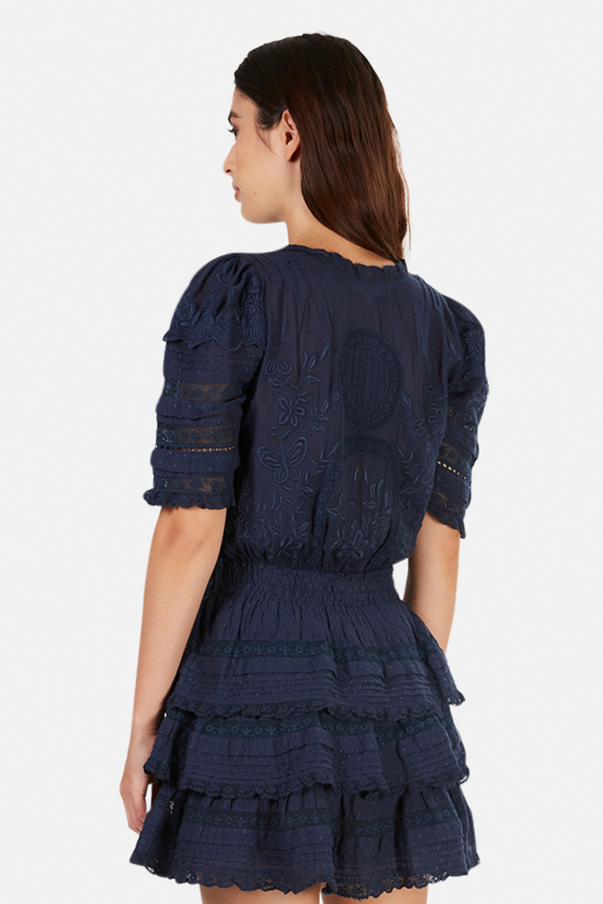 LoveShackFancy Quincy Dress Navy Garmentory