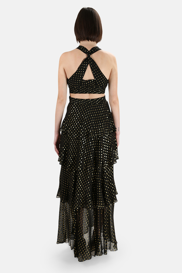 green emerald velvet dress Azura Gown | Black and Gold