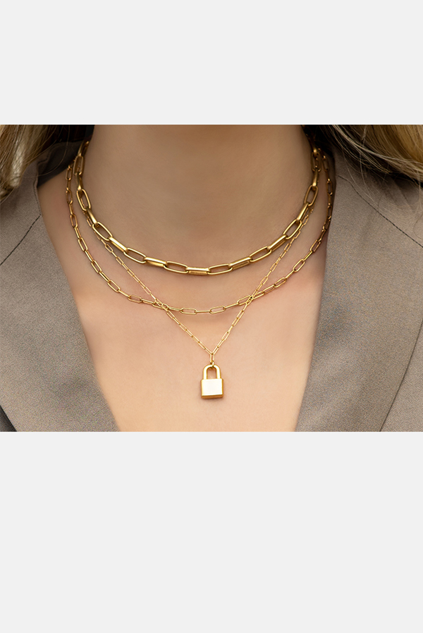 Electric Picks Billie Double Layer Chain 14k gold plated Garmentory