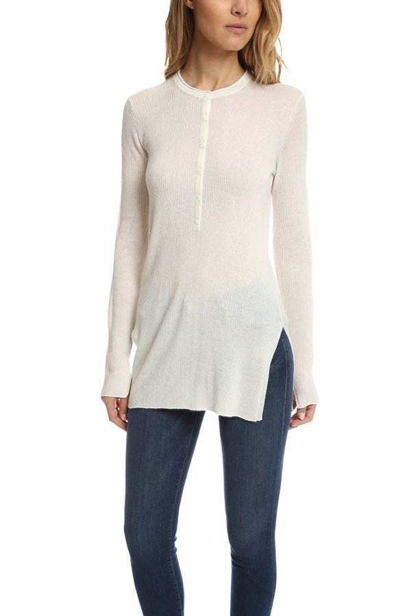 Rag & Bone JEAN Alexandra Henley Sweater Ivory Garmentory