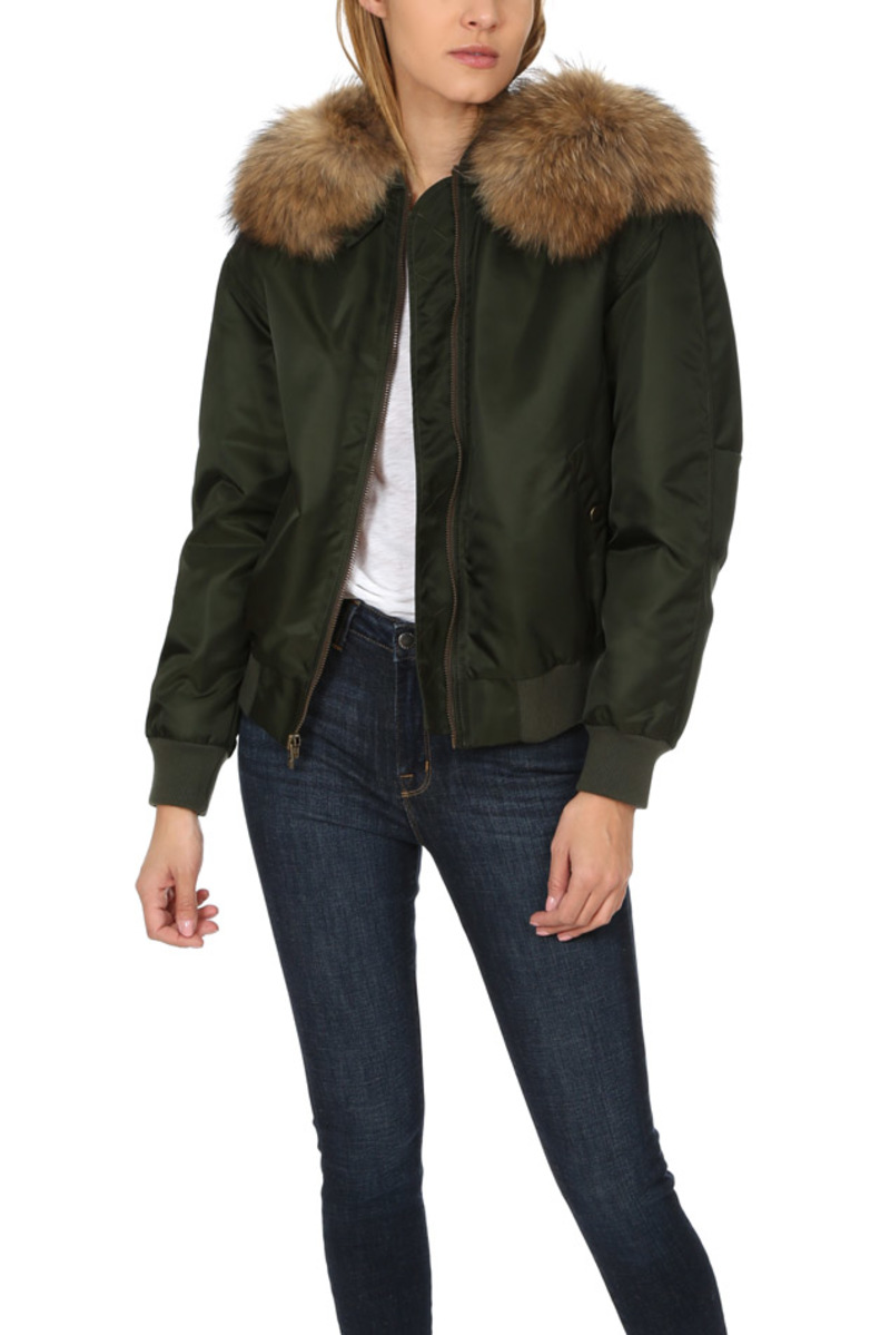ジャケット MR & MRS ITALY JACKET (181PFWBB082EXNYRAF 3333) Mr & Mrs Italy Bomber Jacket - Green/Natural | Garmentory