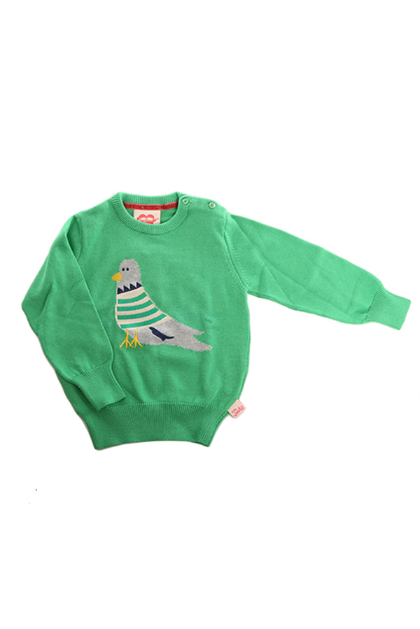 Kids Tootsa MacGinty Downtown Pigeon Sweater - Kelly Green Kids Tootsa MacGinty Downtown Pigeon Sweater - Kelly Green