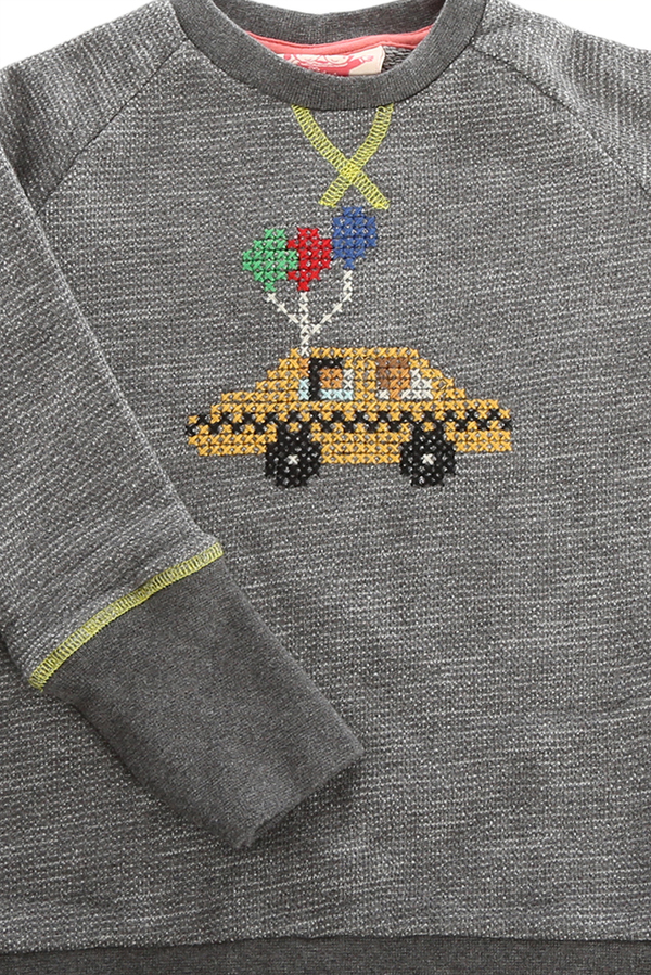 Kids Tootsa MacGinty Westend Taxi Sweater - Charcoal Kids Tootsa MacGinty Westend Taxi Sweater - Charcoal