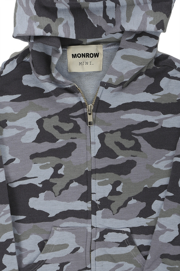 Kids Monrow Camo Zip Hoody - Surf Kids Monrow Camo Zip Hoody - Surf