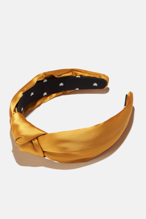 Lele Sadoughi Silk Knot Headband - Goldenrod | Garmentory display picture 2