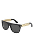 RETROSUPERFUTURE Flat Top Zoot Gold Sunglasses - Black/Gold - Thumbnail 1