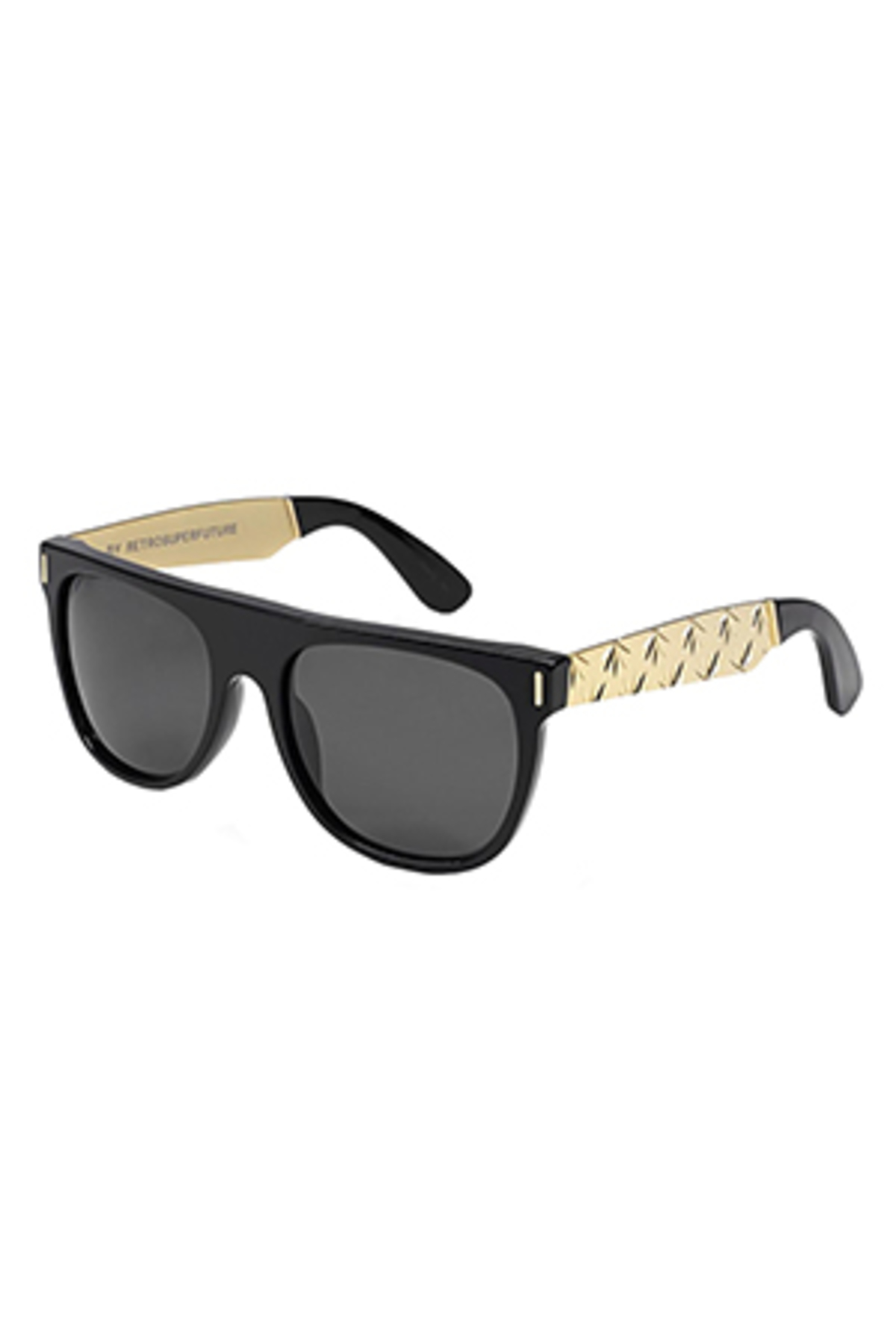 RETROSUPERFUTURE Flat Top Zoot Gold Sunglasses - Black/Gold - Image 1 of 1