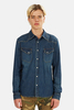 Remi Relief Denim Western Shirt - Blue - Thumbnail 1