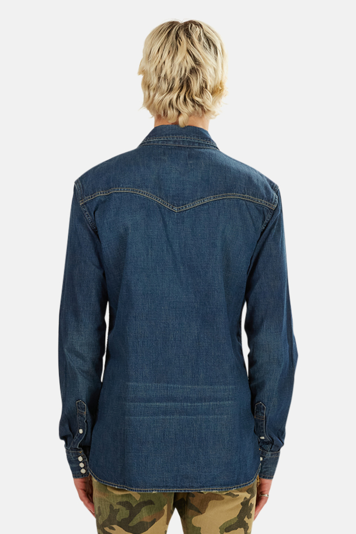 Remi Relief Denim Western Shirt - Blue - Image 3 of 4