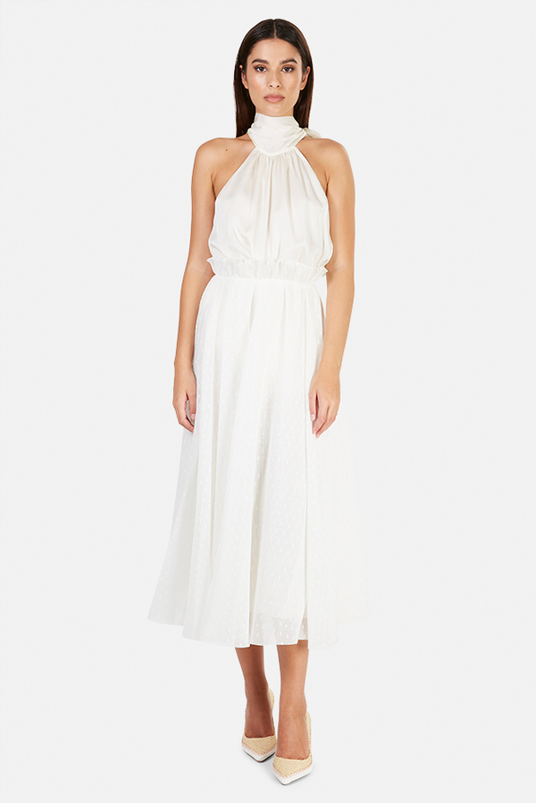 Zimmermann Pleated Dot Skirt - Pearl | Garmentory