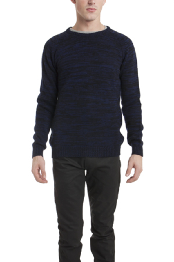 Hentsch Man Melange Sweater - Navy Hentsch Man Melange Sweater - Navy