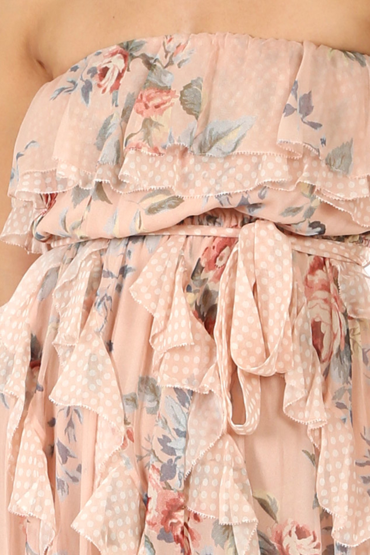 Zimmermann Bowie Waterfall Dress - Peach Floral | Garmentory