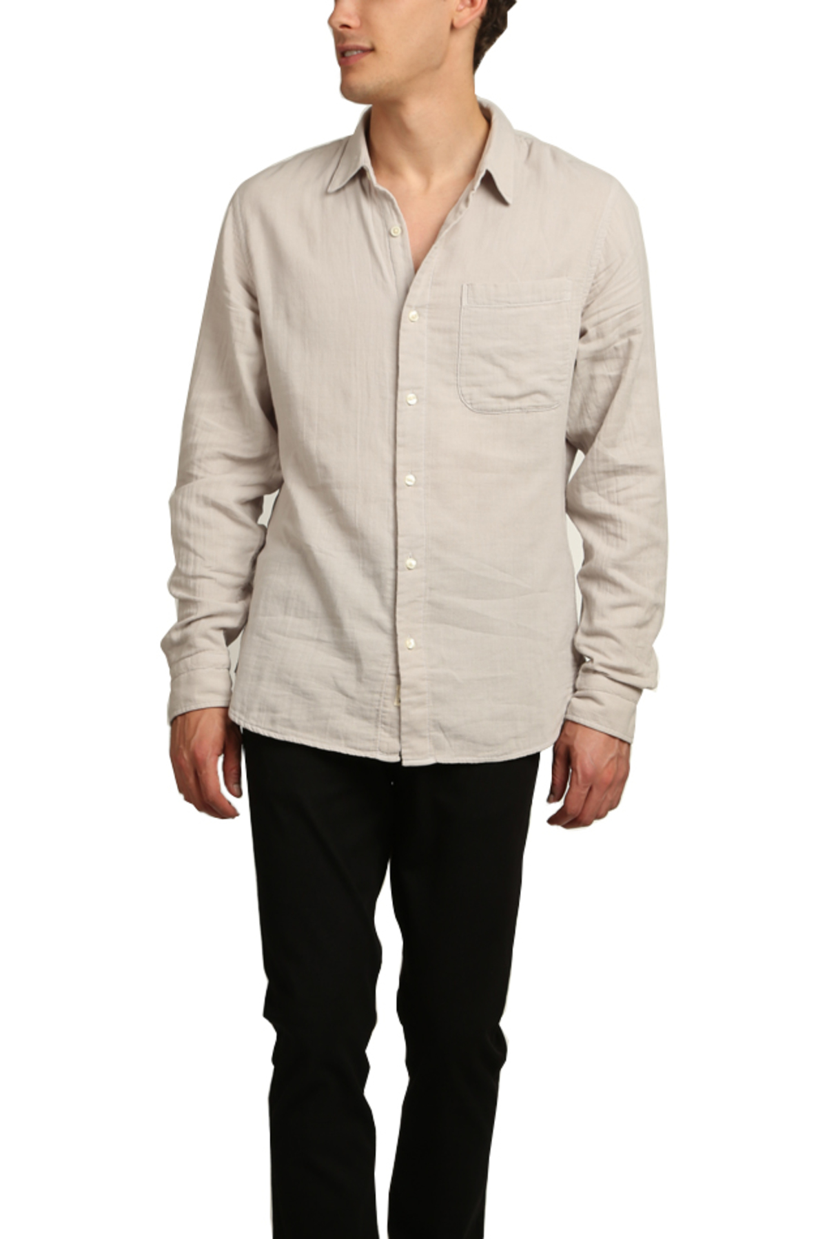 Kato The Ripper Slim French Seam Shirt - Light Grey | Garmentory