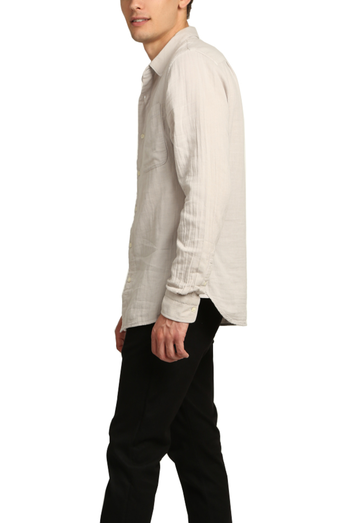 Kato The Ripper Slim French Seam Shirt - Light Grey | Garmentory