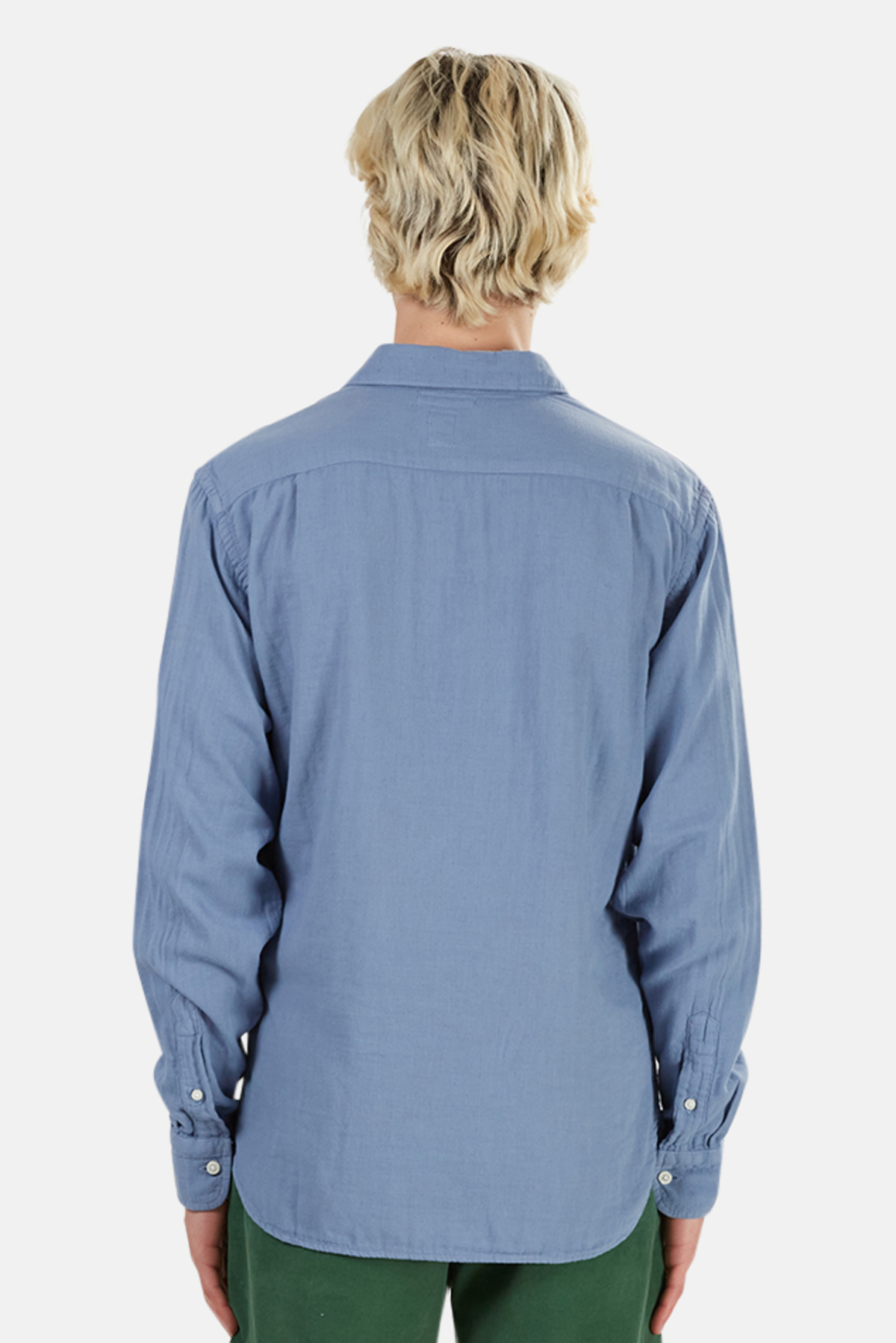 Kato The Ripper Slim French Seam Shirt - matte Blue | Garmentory