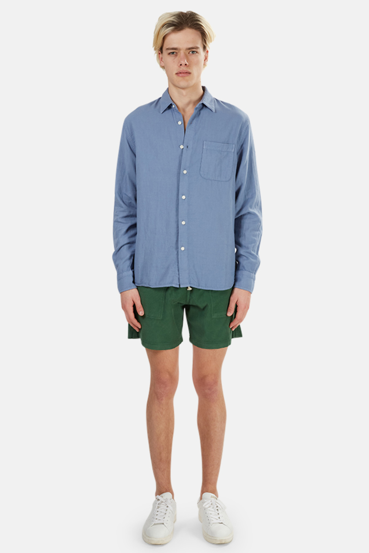 Kato The Ripper Slim French Seam Shirt - matte Blue | Garmentory