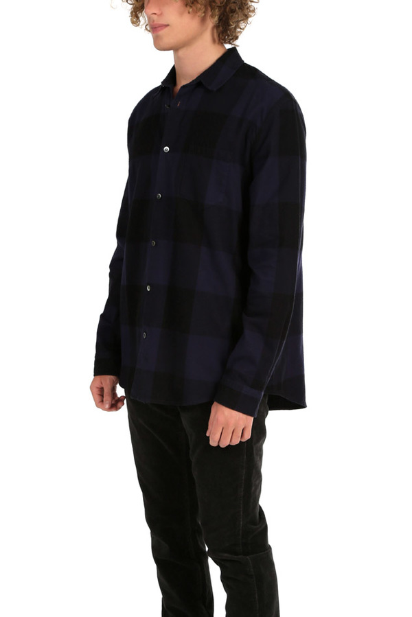 Robert Geller Dyed Plaid Shirt - Navy Robert Geller Dyed Plaid Shirt - Navy