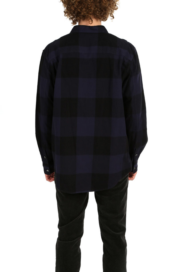 Robert Geller Dyed Plaid Shirt - Navy Robert Geller Dyed Plaid Shirt - Navy