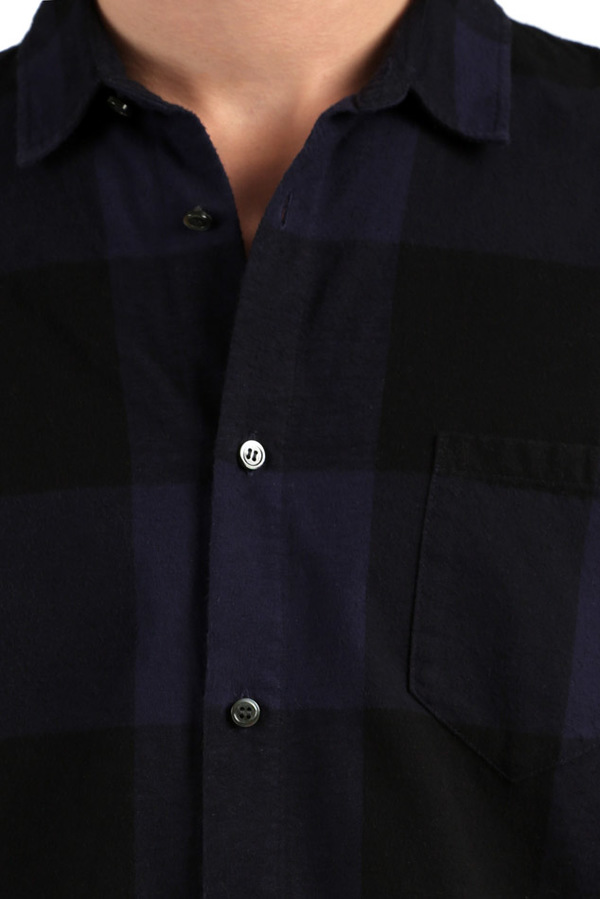Robert Geller Dyed Plaid Shirt - Navy Robert Geller Dyed Plaid Shirt - Navy