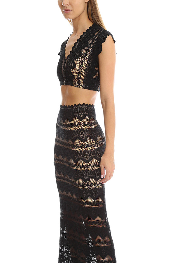 Nightcap Sierra Lace Crop Top black/nude