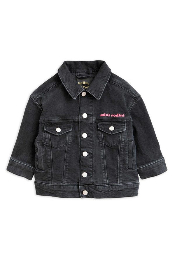 kids denim jacket black