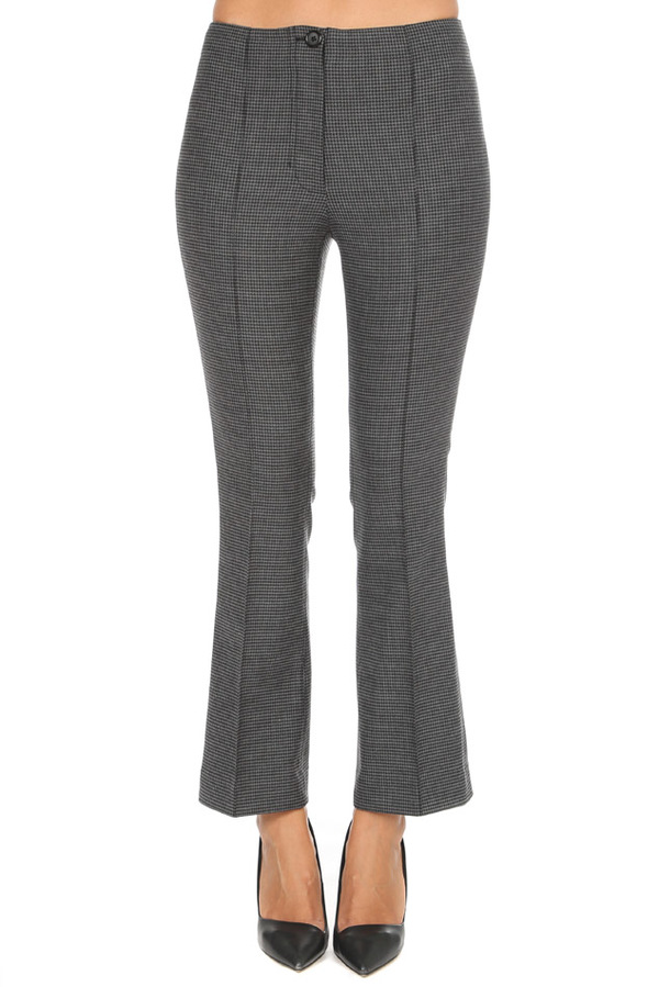 Helmut Lang Houndstooth Cropped Flare Pant - Melange Grey Helmut Lang Houndstooth Cropped Flare Pant - Melange Grey