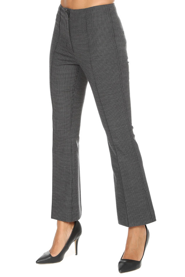 Helmut Lang Houndstooth Cropped Flare Pant - Melange Grey Helmut Lang Houndstooth Cropped Flare Pant - Melange Grey