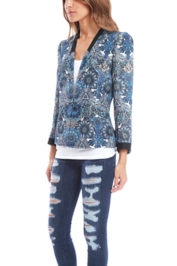 Helmut Lang Printed Blazer - Blue Multi Helmut Lang Printed Blazer - Blue Multi