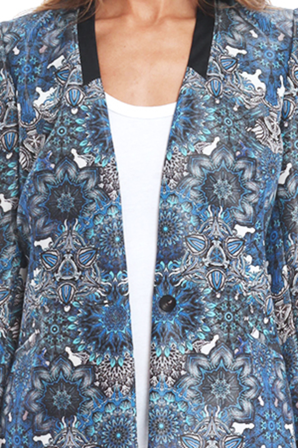 Helmut Lang Printed Blazer - Blue Multi Helmut Lang Printed Blazer - Blue Multi