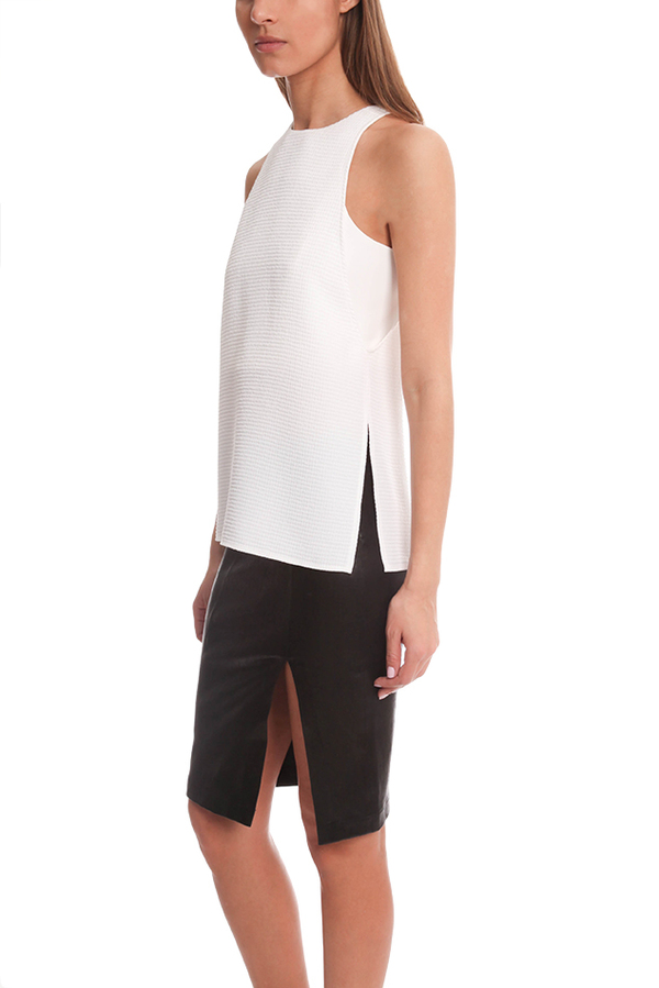 Helmut Lang Raze Drape Top - White Helmut Lang Raze Drape Top - White