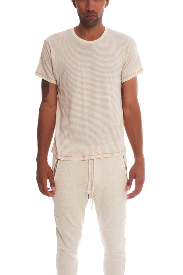 18 Waits Striped Classic T-Shirt - Cream