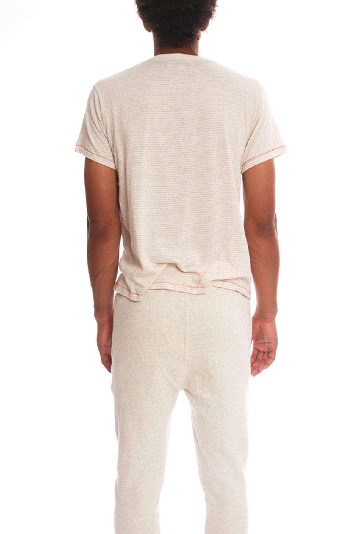 18 Waits Striped Classic T-Shirt - Cream - Image 3 of 4