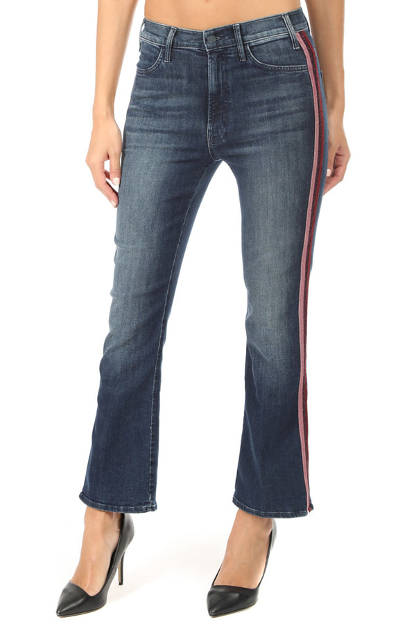 Mother Denim The Hustler Ankle Jean - Here Kitty Kitty Glitter Racer Mother Denim The Hustler Ankle Jean - Here Kitty Kitty Glitter Racer