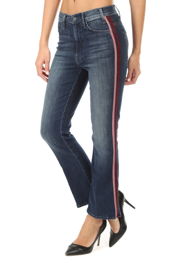 Mother Denim The Hustler Ankle Jean - Here Kitty Kitty Glitter Racer Mother Denim The Hustler Ankle Jean - Here Kitty Kitty Glitter Racer