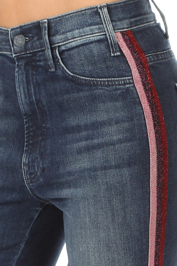 Mother Denim The Hustler Ankle Jean - Here Kitty Kitty Glitter Racer Mother Denim The Hustler Ankle Jean - Here Kitty Kitty Glitter Racer