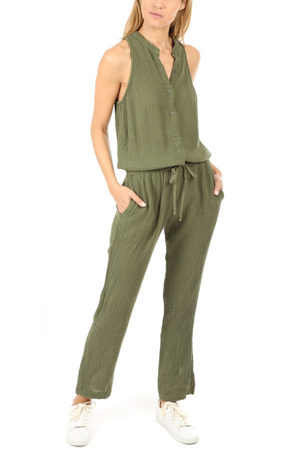 Bella Dahl Straight Leg Jumpsuit - Olive Branch