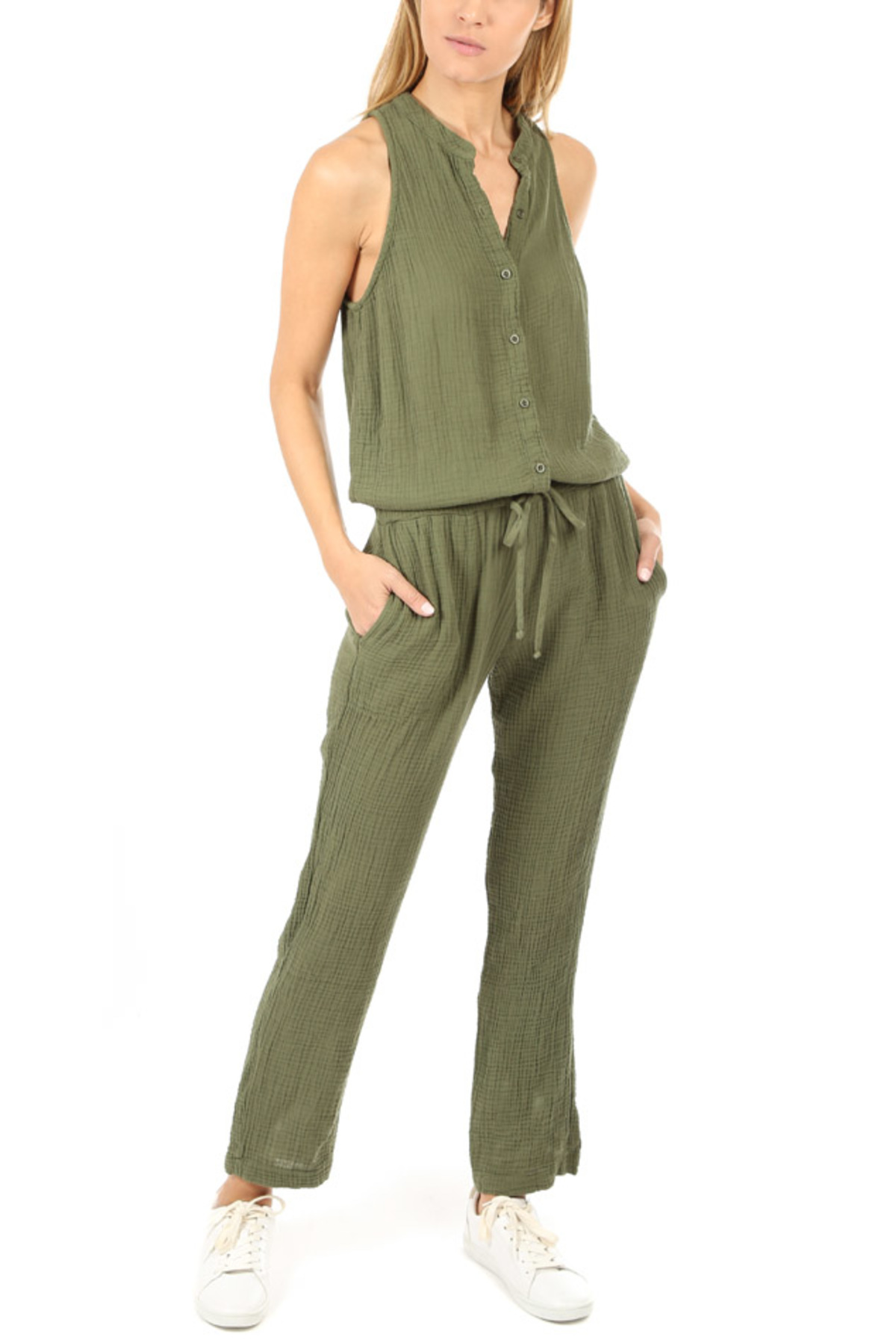 Bella Dahl Straight Leg Jumpsuit - Olive Branch - Image 1 of 4