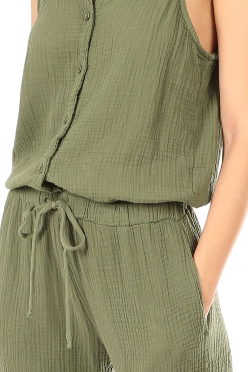 Bella Dahl Straight Leg Jumpsuit - Olive Branch