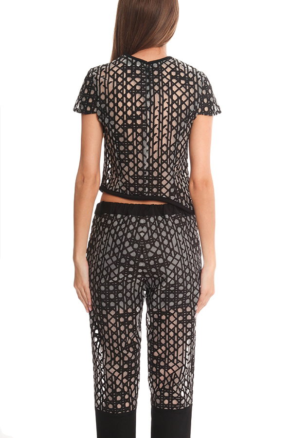3.1 Phillip Lim Crop Shirt - Black/ivory 3.1 Phillip Lim Crop Shirt - Black/ivory