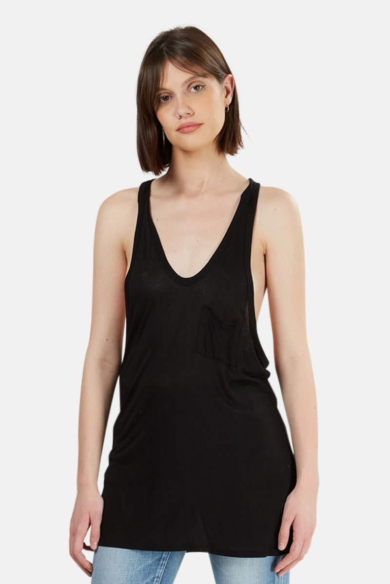 T by Alexander Wang Classic Pocket Tank Top - Black | Garmentory