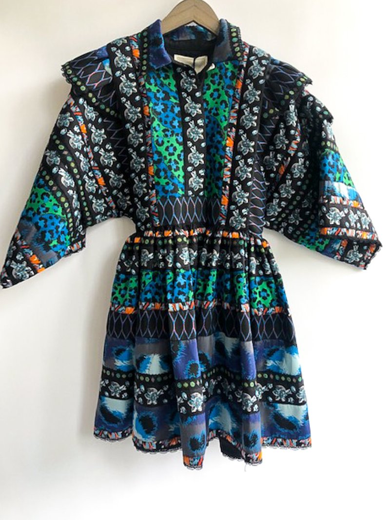 ワンピース KENZO Woman Dress Multicolor FF52RO4059O1 01 KENZO Peonies' kimono sleeve shirt dress in cotton linen